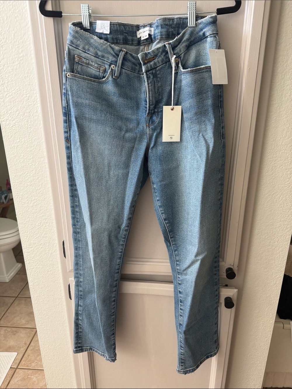 Good American Light Blue Straight Leg Jeans